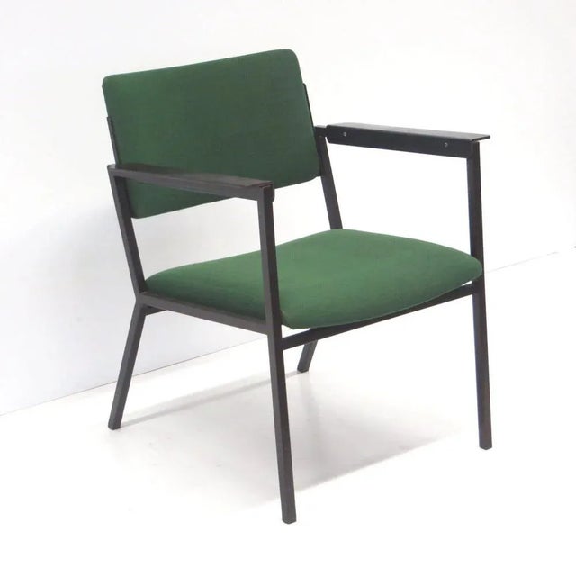 Vintage Green Armchair with Metal Frame, 1960s For Sale - Image 6 of 9