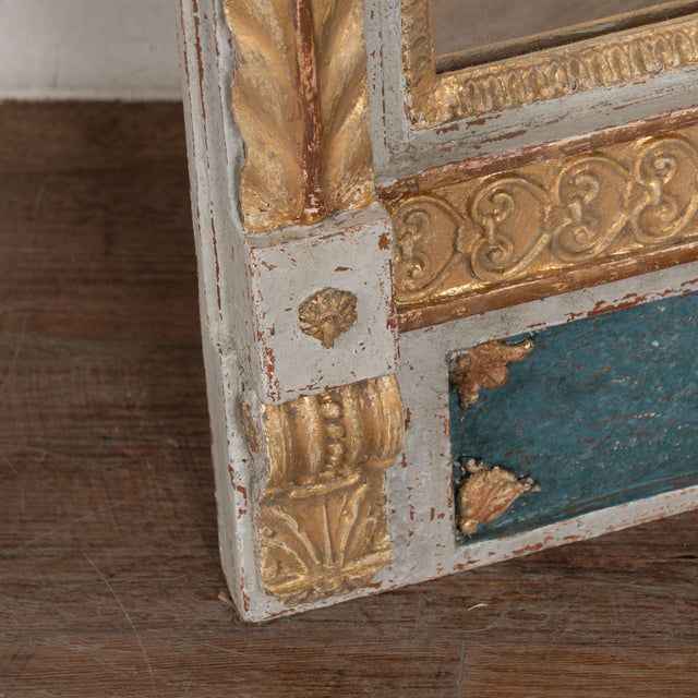 19th Century Swedish Gold Gilt Trumeau Mirror With Griffins and Lion Heads For Sale - Image 9 of 12