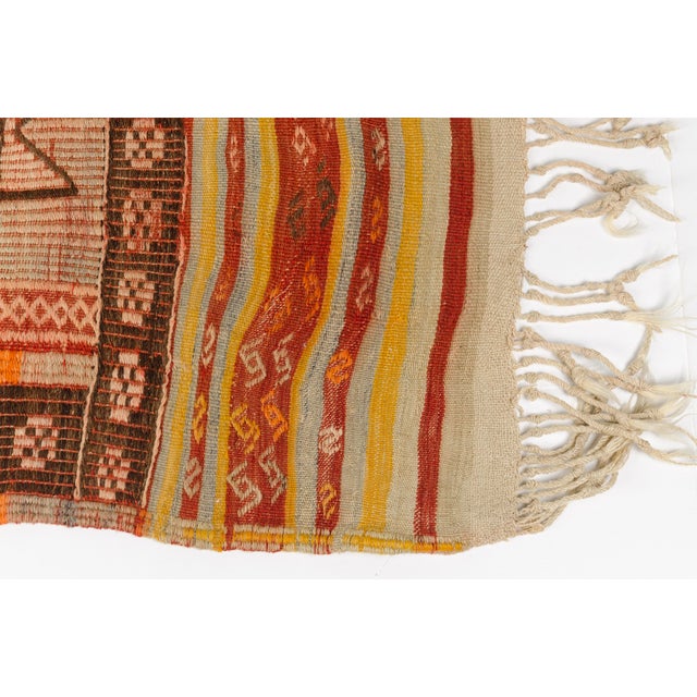 Textile 1960s Earthy Orange, Brown & Tan Flatweave Kilim For Sale - Image 7 of 10