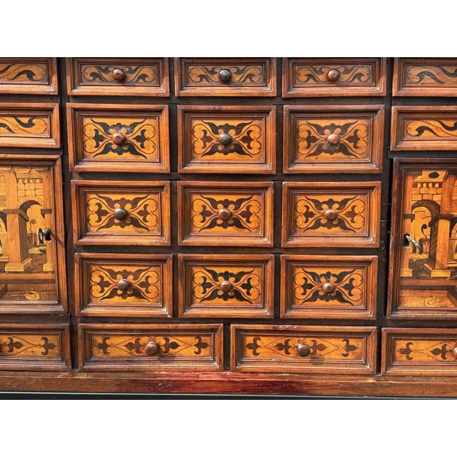 Wood 18th Century Italian Provincial Marquetry Cabinet, 1780 For Sale - Image 7 of 11