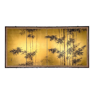 Late 20th Century Traditional Style Japanese Byobu Folding Wall Screen - Signed