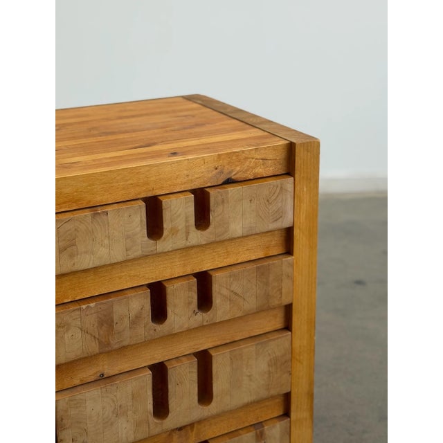 Minimalism 1970s Artisanal Reclaimed Wood Quad-Drawer Accent Chest For Sale - Image 3 of 11