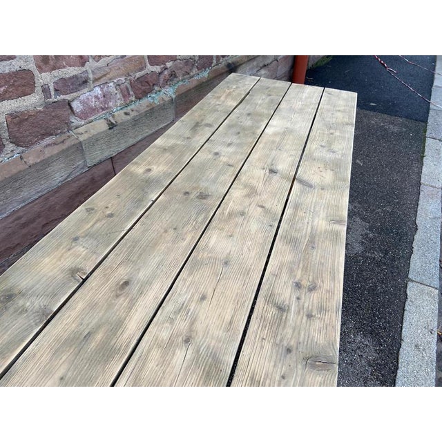 Light Yellow Large French Country Farm Table, 1960s For Sale - Image 8 of 12