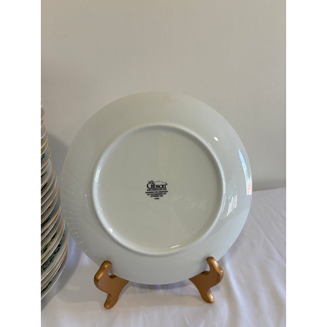 Vintage Holly Berry Christmas Porcelain Dinner Plates, Set of 24 For Sale - Image 9 of 12