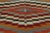 Gray Vintage Mid-Century Geometric Blue Wool Kilim Rug With Multi-Color Accents For Sale - Image 8 of 9