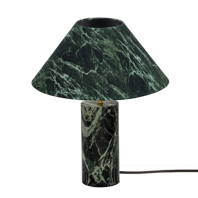 Transitional Mable Spider Green Marble Table Lamp For Sale - Image 3 of 6