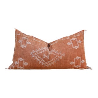 Terracotta Trail Oversized Lumbar Moroccan Pillow For Sale