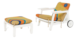 Set of Armchair and Footstool by Martin Eisler & Carlo Hauner for Reguitti, Florida, 1968s