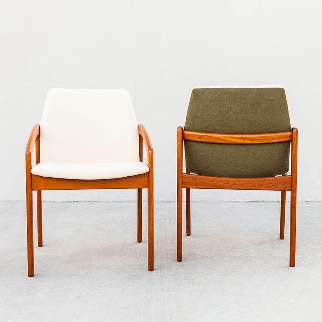 Restored 1970s Danish Modern Henning Kjaernulf Dining Chairs in Teak and Leather For Sale - Image 10 of 13