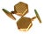 Hexagon-Shaped Guilloche Gold Cufflinks, Set of 2 For Sale