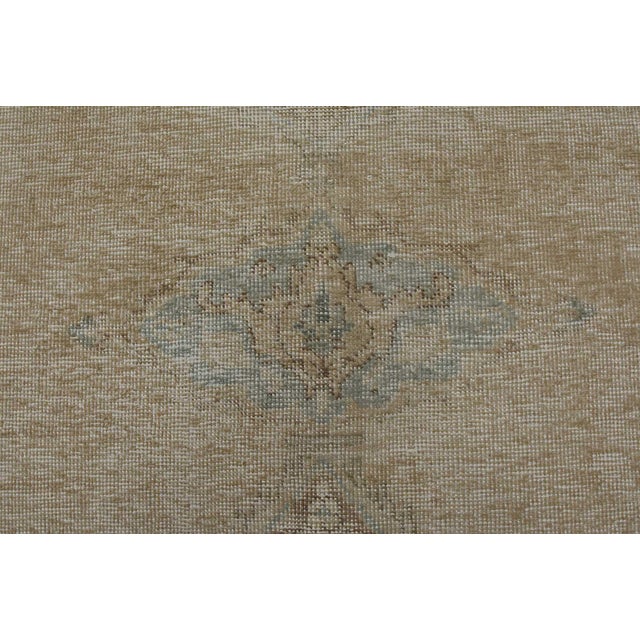 Tabriz Rug 9’4” X 12’5” Beige Wool Vintage Distressed Hand-Knotted Carpet For Sale - Image 9 of 15