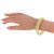 This lovely Lucite bracelet bangle features a domed shape and is crafted from transparent, lemon-yellow Lucite with silver...