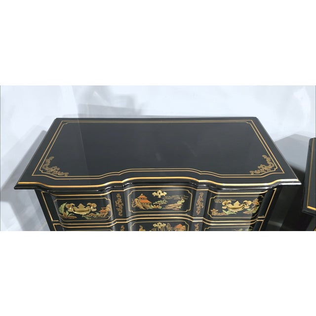 Black Chinoiserie Chests of Drawers, 1960, Set of 2 For Sale - Image 8 of 14