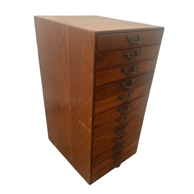 Arts & Crafts Vintage Printers Artist File Cabinet Twelve Drawers Chest Photography Storage For Sale - Image 3 of 12