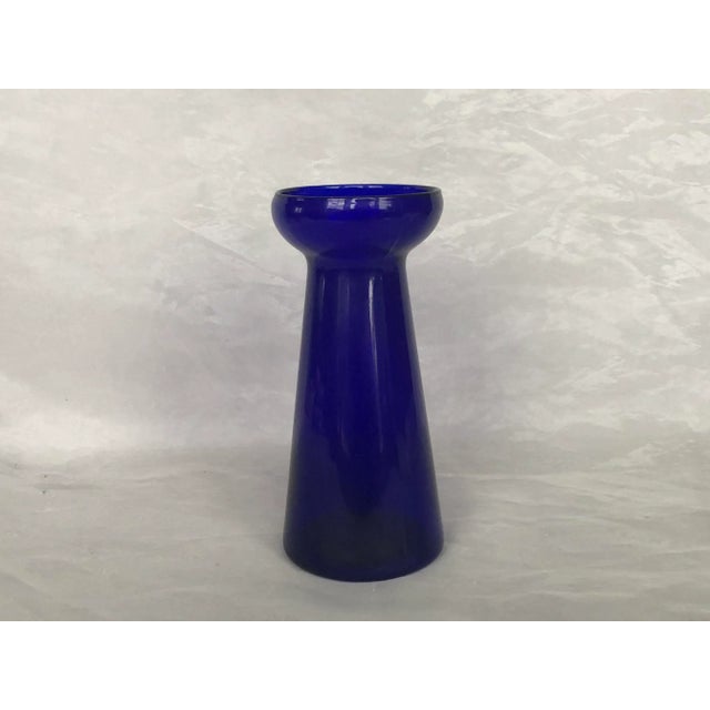 Cobalt Blue Glass Hyacinth Vase For Sale In New York - Image 6 of 11