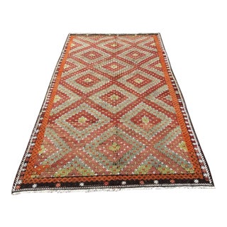 Nomadic Embroidered Kilim - 70" X 125" For Sale