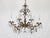 Vintage 6 Arm 6 Light Dark Patina Swanky Brass Cut Lead Glass Crystal Chandelier For Sale - Image 10 of 12