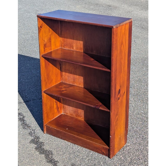 Mid-Century Modern Mid 20th Century Modern Solid Wood Low Bookshelf Bookcase For Sale - Image 3 of 10