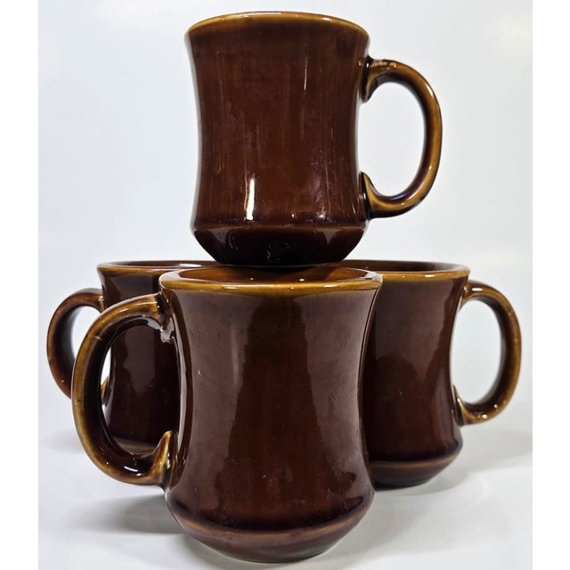 Brown Diner Mugs- Set of Four For Sale - Image 15 of 16