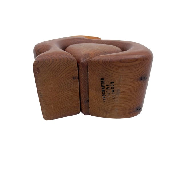 Brown Vintage MCM Handcrafted Native Redwood Bunny Puzzle Jewelry Box For Sale - Image 8 of 10