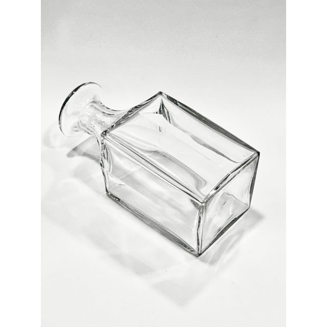 Art Deco Vintage Cut Crystal Square Decanters With Octagonal Stoppers - a Pair For Sale - Image 3 of 9