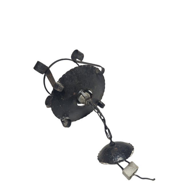 Metal Brutalist Pendant Lamp, Poland, 1970s For Sale - Image 7 of 13