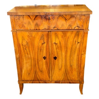 19th C. German Biedermeier Walnut Side Cabinet For Sale