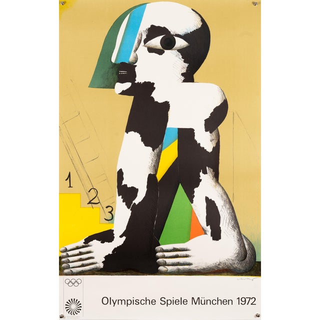 Munich Olympics Lithograph Poster by Horst Antes, 1972 For Sale - Image 9 of 9