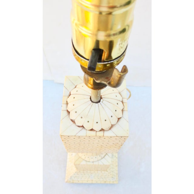 Bone Vintage Indian Goa Table Lamp For Sale - Image 7 of 11