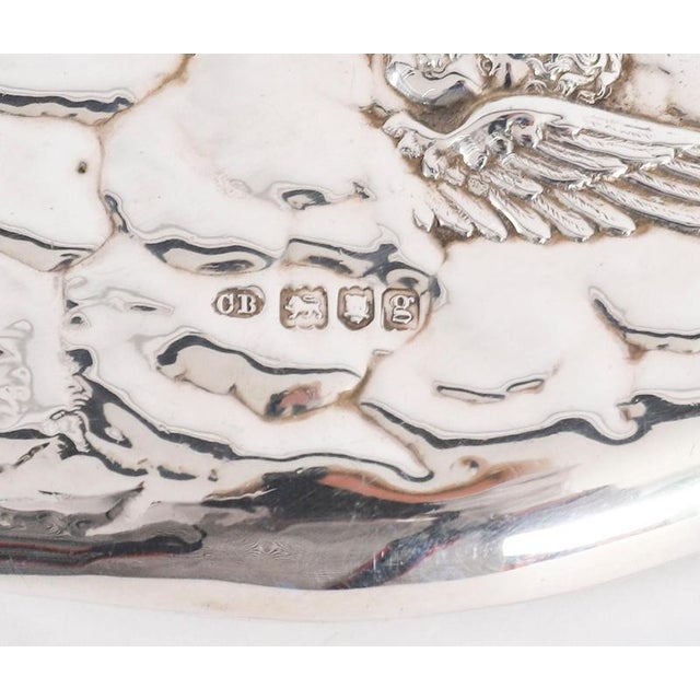 Antique Edwardian Sterling Silver and Embossed Hand Mirror by Charles Boyton, 1902 For Sale - Image 3 of 10