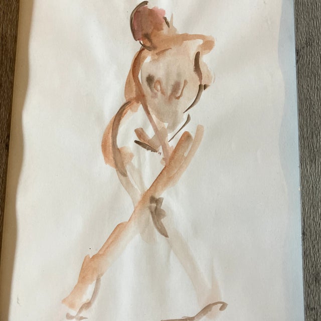 Original 8 x 10 watercolor on paper (wave in paper from watercolor) Overall size with tabletop frame is 10.75 x 12.75...
