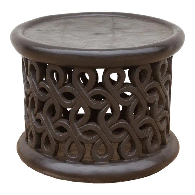 African Floral Bamileke Stool For Sale