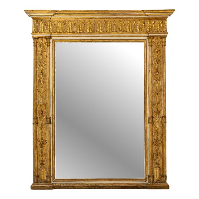 Large 19th Century Italian Giltwood Mirror For Sale