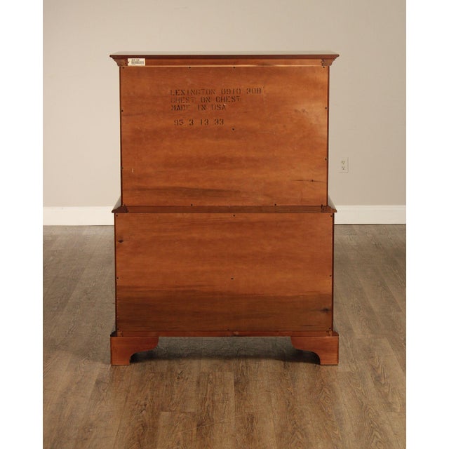Link Taylor Chippendale Style Mahogany Chest on Chest For Sale - Image 17 of 18