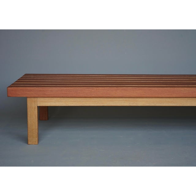 Mid-Century Slatted Teak Low Bench, 1960s For Sale - Image 4 of 18