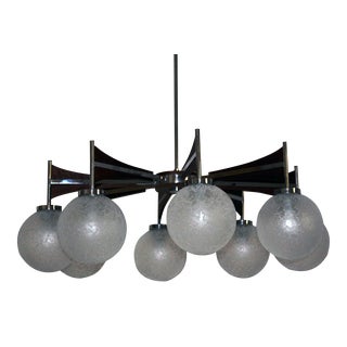 Large Chandelier with Eight Diffusers, 1960s For Sale