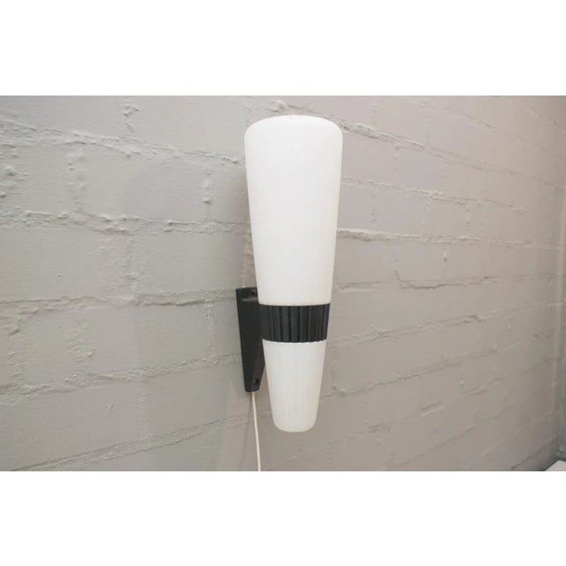 1950s Large Mid-Century Metal & Glass Wall Light, 1960s For Sale - Image 5 of 11