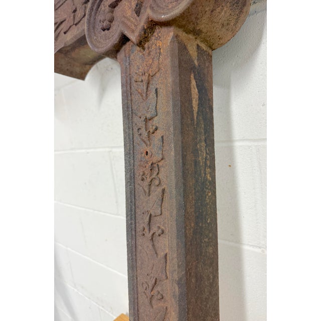 Huge Antique Industrial Outdoor Cast Iron Religious Catholic Crucifix Cross For Sale - Image 13 of 15