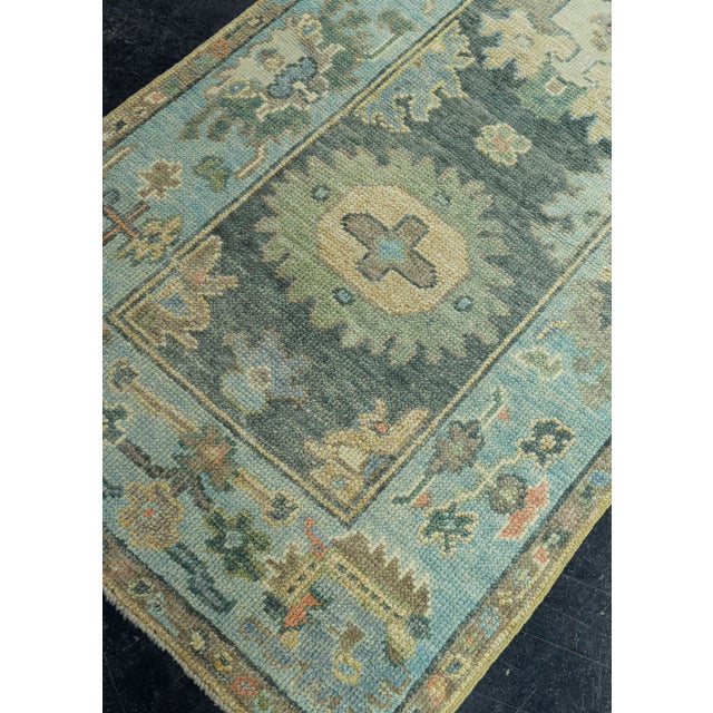 Turkish Oushak Rug 2'10" x 8'3" #19027 For Sale In Houston - Image 6 of 8