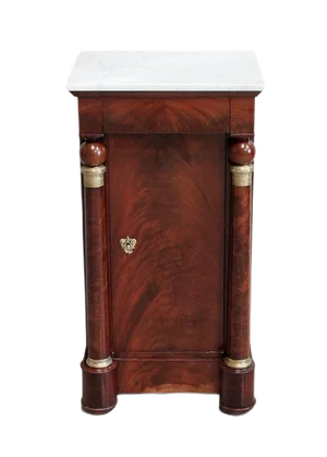 Empire Period Mahogany Veneer Cabinet or Nightstand, 1800s