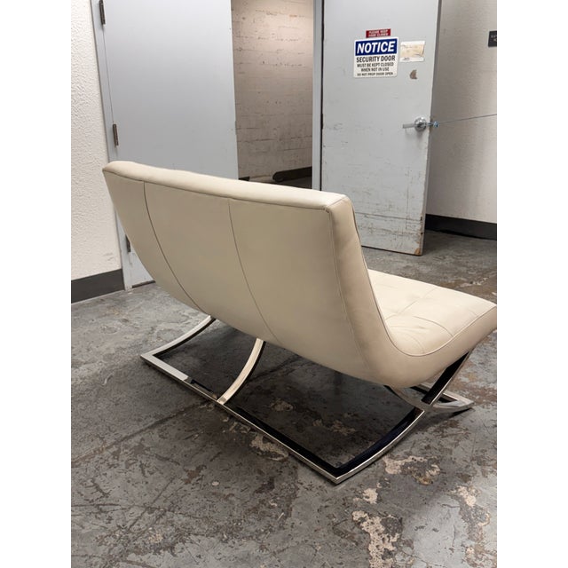 2010s Williams-Sonoma James Leather Loveseat For Sale - Image 5 of 12