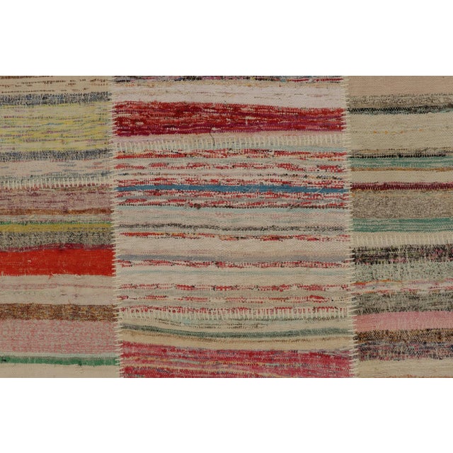 Rug & Kilim’s Patchwork Kilim Rug in Polychromatic Stripes For Sale In New York - Image 6 of 7