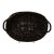 Mid 20th Century Vintage Large French Natural Hand Woven Black Wicker Serving Tray For Sale