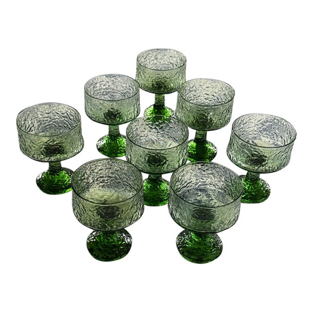 Vintage Lenox Green Impromptu Goblet Glassware For Sale