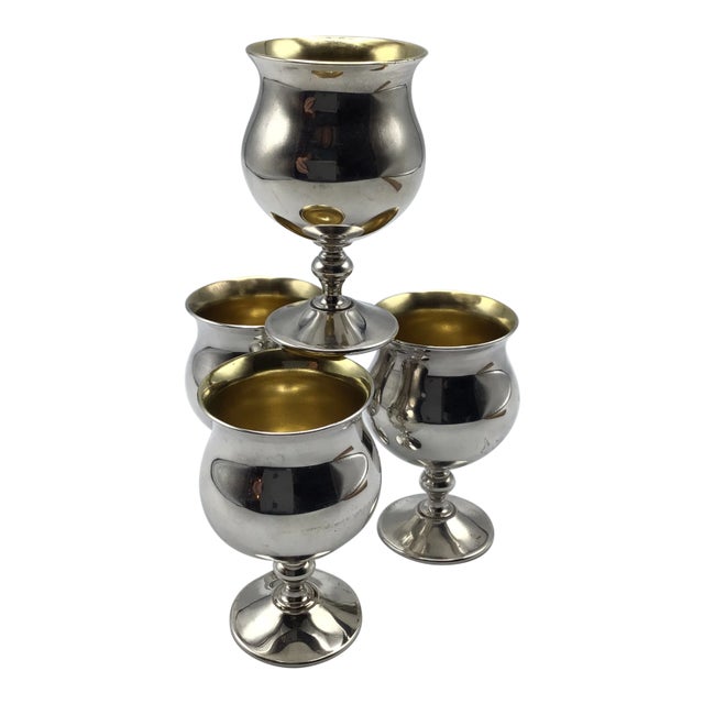 Sheridan Silver Plated Aperitif/Port Miniature Goblets-Set of 4 For Sale