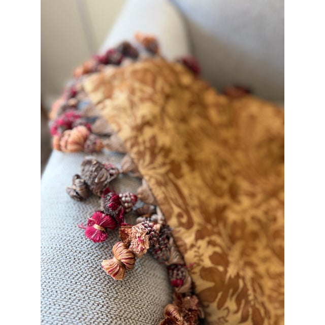 Fortuny VTG Fortuney Silk Pillow Case With Fringe For Sale - Image 4 of 10