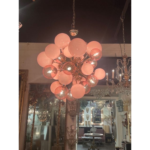 Early 21st Century Murano Glass Pink "Cloud" Chandelier For Sale - Image 5 of 5