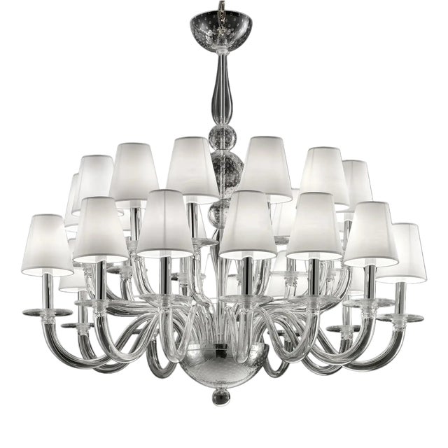 Transparent Murano Glass Chandelier by Simoeng for Simoeng For Sale
