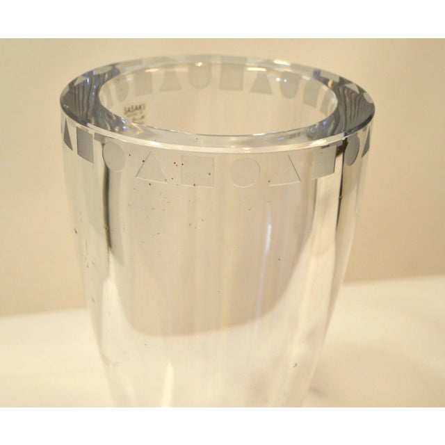 1970s Ward Bennett for Sasaki Sengai Japan Clear Lead Crystal Vase For Sale - Image 9 of 13