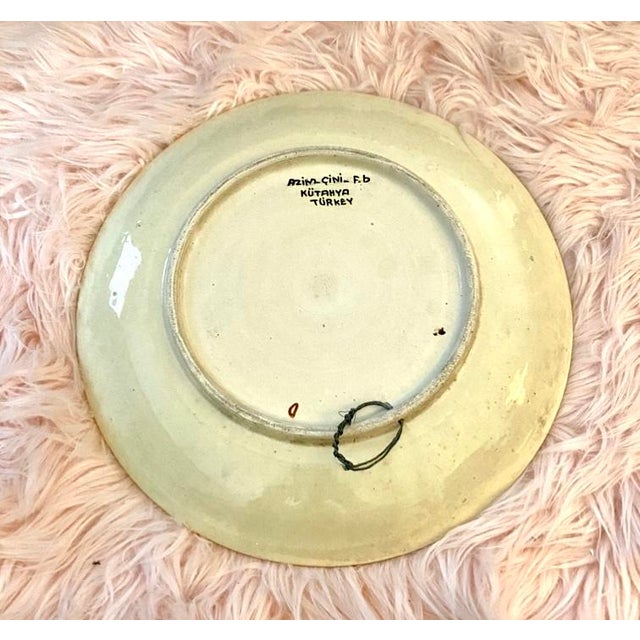 Pair of 1950s Turkish Azim Cini Hand Painted Chargers For Sale In Dallas - Image 6 of 9